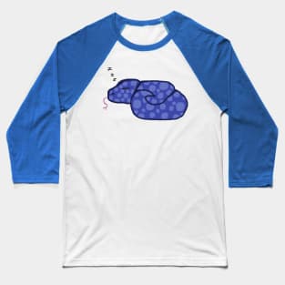 Sleeping Blue Spotted Snake Baseball T-Shirt